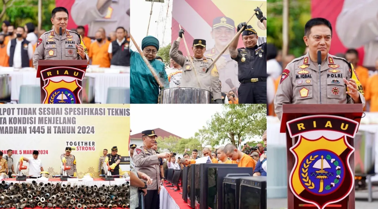 Sukses! Polda Riau Musnahkan Ribuan Barang Hasil Kejahatan Menjelang Ramadhan